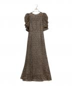 FRAY IDフレイ アイディー）の古着「エンブロイダリーパフドレス」｜ブラウン