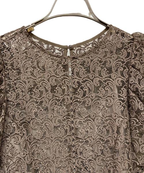 FRAY ID（フレイ アイディー）FRAY ID (フレイ アイディー) エンブロイダリーパフドレス ブラウン サイズ:1の古着・服飾アイテム