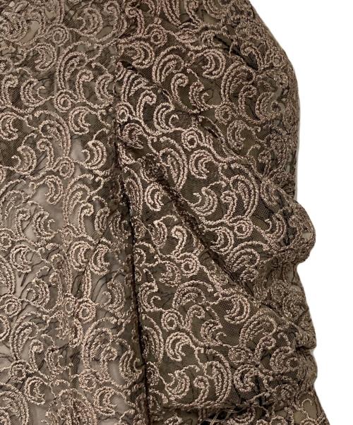 FRAY ID（フレイ アイディー）FRAY ID (フレイ アイディー) エンブロイダリーパフドレス ブラウン サイズ:1の古着・服飾アイテム