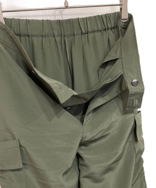 GALERIE VIE（ギャルリーヴィー）GALERIE VIE (ギャルリーヴィー) ハイカウントシルク カーゴパンツ グリーン サイズ:36の古着・服飾アイテム