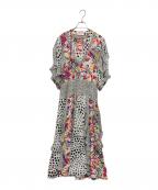 Assortiアソルティ）の古着「ヴィンテージ総柄ワンピース」｜ホワイト