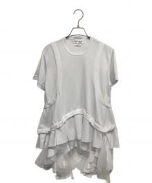 COMME des GARCONS COMME des GARCONS（コムデギャルソン コムデギャルソン）の古着「24SS チュールフリル半袖カットソー」｜ホワイト