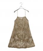yaeヤエ）の古着「Flower spangle camisole dressフラワースパンコールキャミソールドレス」｜ゴールド