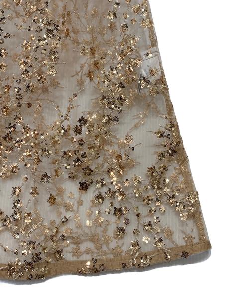 yae（ヤエ）yae (ヤエ) Flower spangle camisole dressフラワースパンコールキャミソールドレス ゴールド サイズ:FREEの古着・服飾アイテム