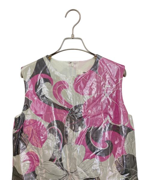 JUNYA WATANABE（ジュンヤワタナベ）JUNYA WATANABE (ジュンヤワタナベ) オールドメタリックフラワープリントワンピ-ス ピンク サイズ:Ｓの古着・服飾アイテム