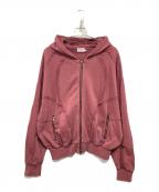 ANDER HUNKアンダーハンク）の古着「Overdyed Double Zip-up Park」｜レッド