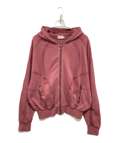 ANDER HUNK（アンダーハンク）ANDER HUNK (アンダーハンク) Overdyed Double Zip-up Park レッド サイズ:Lの古着・服飾アイテム