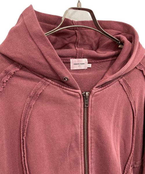 ANDER HUNK（アンダーハンク）ANDER HUNK (アンダーハンク) Overdyed Double Zip-up Park レッド サイズ:Lの古着・服飾アイテム
