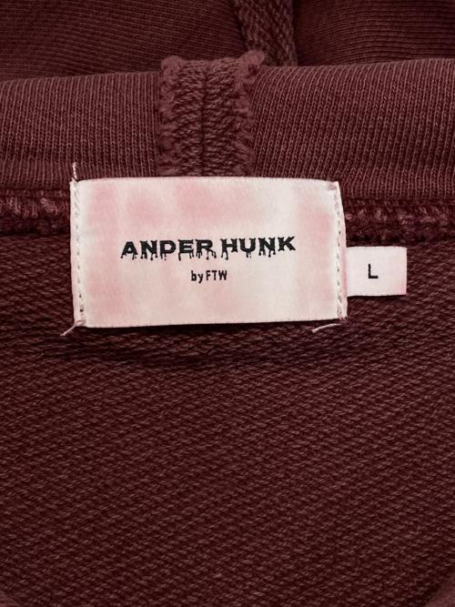 ANDER HUNK（アンダーハンク）ANDER HUNK (アンダーハンク) Overdyed Double Zip-up Park レッド サイズ:Lの古着・服飾アイテム