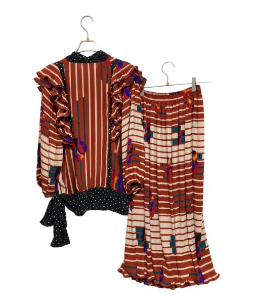 Diane Fries（ダイアンフレイス）Diane Fries (ダイアンフレイス) ヴィンテージ総柄セットアップ ブラウン サイズ:-の古着・服飾アイテム