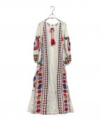 Aminaアミナ）の古着「バフラ刺繍ワンピース」｜ホワイト