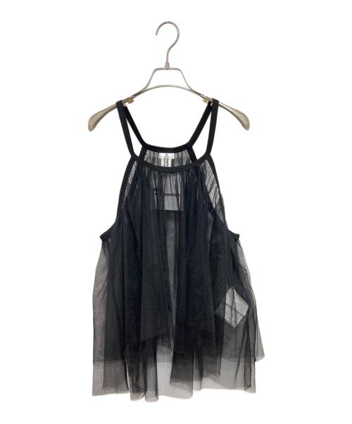 noir kei ninomiya（ノワール ケイ ニノミヤ）noir kei ninomiya (ノワール ケイ ニノミヤ) ノースリーブチュールブラウス ブラック サイズ:Mの古着・服飾アイテム