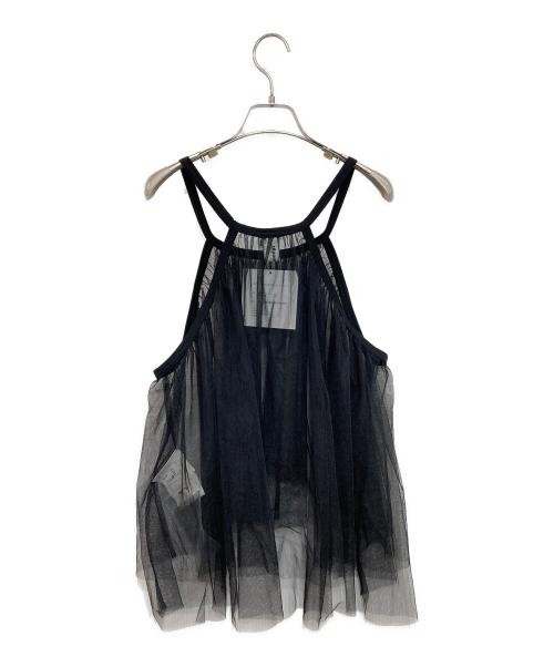 noir kei ninomiya（ノワール ケイ ニノミヤ）noir kei ninomiya (ノワール ケイ ニノミヤ) ノースリーブチュールブラウス ブラック サイズ:Mの古着・服飾アイテム