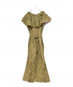 NATURAL by Studio Clipナチュラル バイ スタディオ クリップ）の古着「リネンフリルオールインワン」｜ベージュ