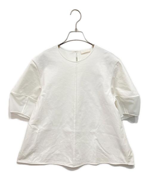 BALLSEY（ボールジィ）BALLSEY (ボールジィ) ジャージーコンビ ランタンスリーブプルオーバー ホワイト サイズ:36の古着・服飾アイテム