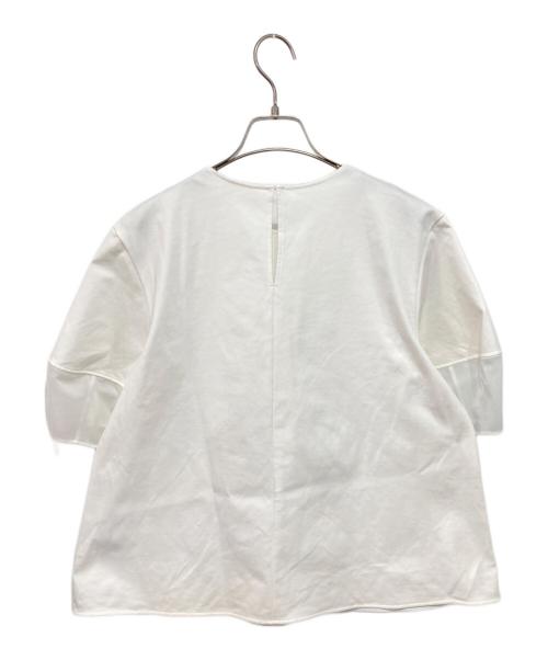 BALLSEY（ボールジィ）BALLSEY (ボールジィ) ジャージーコンビ ランタンスリーブプルオーバー ホワイト サイズ:36の古着・服飾アイテム