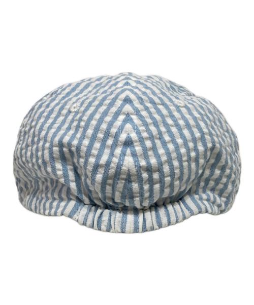 kijima takayuki（キジマタカユキ）kijima takayuki (キジマタカユキ) パッカリング シアサッカー ジェットキャップ ブルー×ホワイト サイズ:2の古着・服飾アイテム