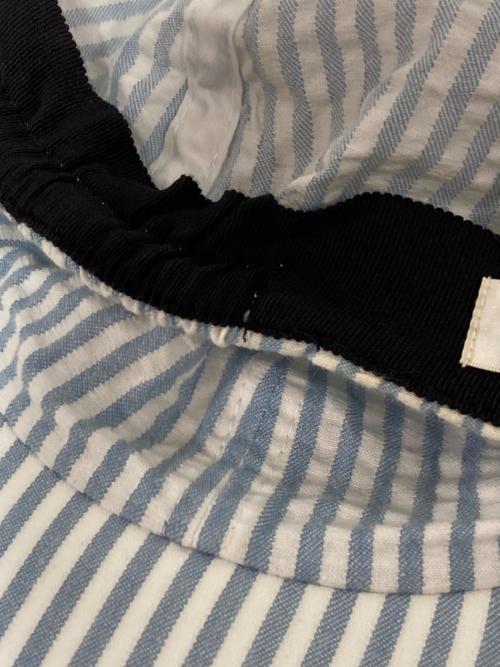 kijima takayuki（キジマタカユキ）kijima takayuki (キジマタカユキ) パッカリング シアサッカー ジェットキャップ ブルー×ホワイト サイズ:2の古着・服飾アイテム