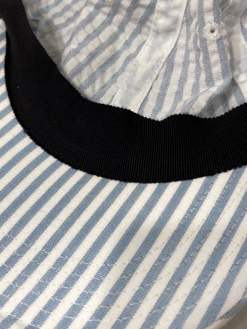 kijima takayuki（キジマタカユキ）kijima takayuki (キジマタカユキ) パッカリング シアサッカー ジェットキャップ ブルー×ホワイト サイズ:2の古着・服飾アイテム