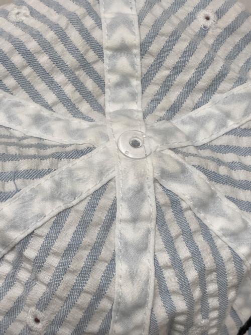 kijima takayuki（キジマタカユキ）kijima takayuki (キジマタカユキ) パッカリング シアサッカー ジェットキャップ ブルー×ホワイト サイズ:2の古着・服飾アイテム