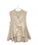 HMLエイチエルエム）の古着「リネン バックフレアベスト」｜ベージュ