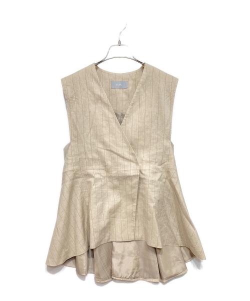 HML（エイチエルエム）ｈML (エイチエルエム) リネン バックフレアベスト ベージュ サイズ:38の古着・服飾アイテム