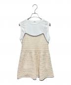 Mila Owenミラオーウェン）の古着「クロシェニットキャミ×ノースリトップ」｜アイボリー