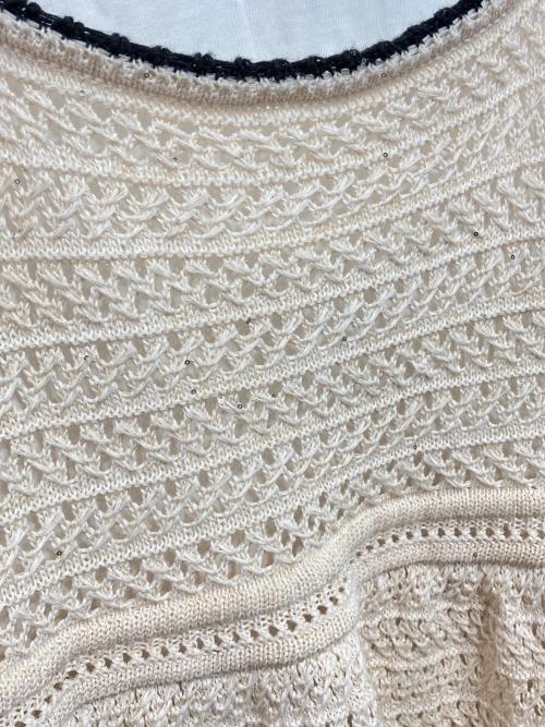 Mila Owen（ミラオーウェン）Mila Owen (ミラオーウェン) クロシェニットキャミ×ノースリトップ アイボリーの古着・服飾アイテム