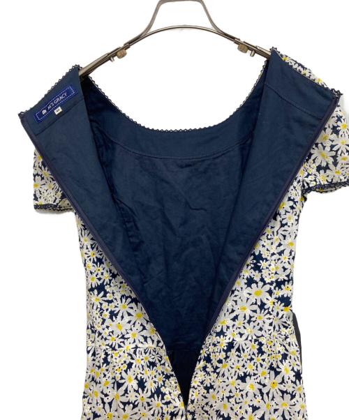 M'S GRACY（エムズグレイシー）M'S GRACY (エムズグレイシー) 花柄ワンピース ネイビー×ホワイト サイズ:40の古着・服飾アイテム