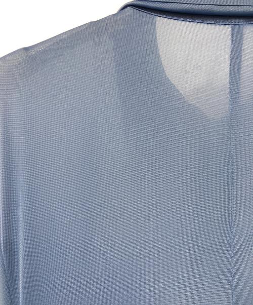 MIU MIU（ミュウミュウ）MIU MIU (ミュウミュウ) Zipped Front Cropped Shirt In Pervinca ブルー サイズ:40の古着・服飾アイテム