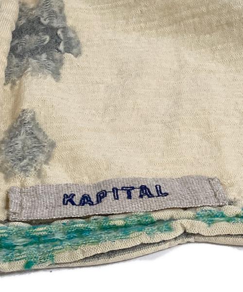 KAPITAL（キャピタル）KAPITAL (キャピタル) 総柄縮絨ストール ベージュの古着・服飾アイテム