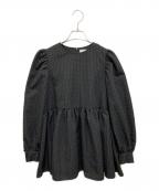 OHGAオオガ）の古着「パターンブラウス」｜ブラック