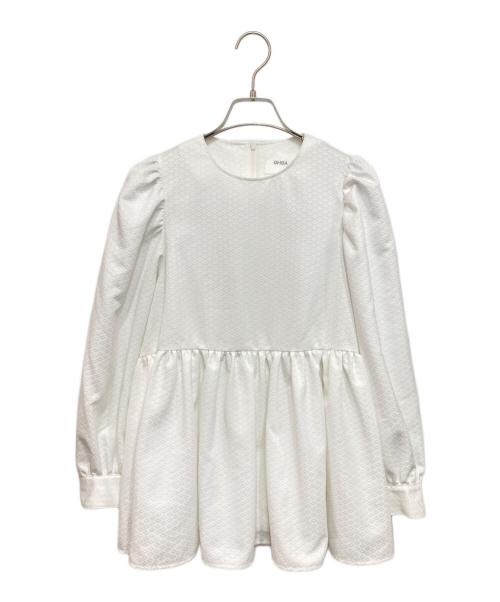 OHGA（オオガ）OHGA (オオガ) パターンブラウス ホワイト サイズ:Fの古着・服飾アイテム