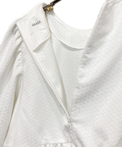 OHGA（オオガ）OHGA (オオガ) パターンブラウス ホワイト サイズ:Fの古着・服飾アイテム