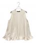 YOIHI（ヨイヒ）の古着「ノースリーブ フレア フリル リボンカットソー」｜アイボリー