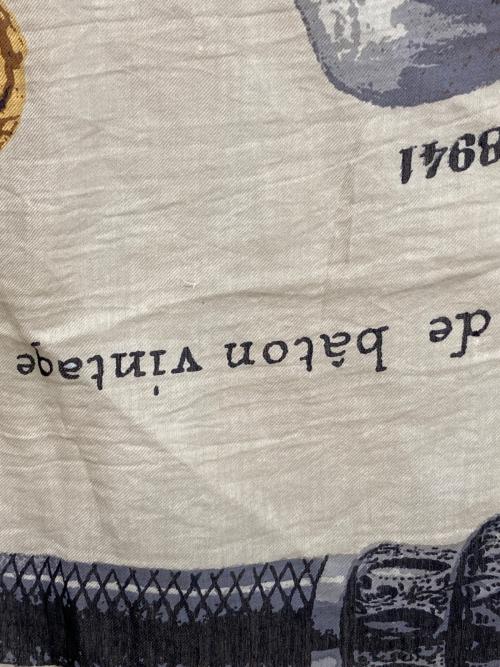 manipuri（マニプリ）manipuri (マニプリ) ステッキ柄大判スカーフ ベージュ×グリーンの古着・服飾アイテム