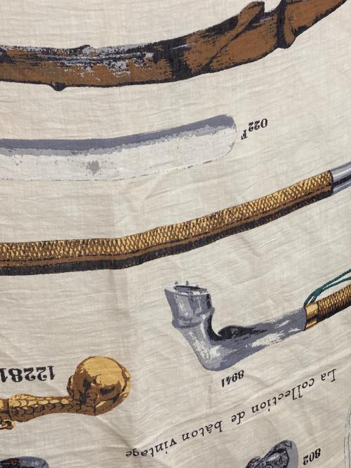 manipuri（マニプリ）manipuri (マニプリ) ステッキ柄大判スカーフ ベージュ×グリーンの古着・服飾アイテム