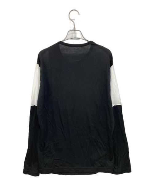 GROUND Y（グラウンドワイ）GROUND Y (グラウンドワイ) COTTON/MODAL DECONSTRUCTED LONG SLEEVE T-SHIRT ホワイト×ブラック サイズ:1の古着・服飾アイテム