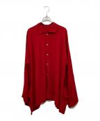 YOHJI YAMAMOTOヨウジヤマモト）の古着「穴あきデザインルーズフィットシャツ」｜レッド