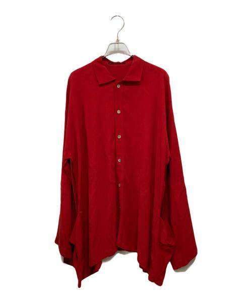 YOHJI YAMAMOTO（ヨウジヤマモト）YOHJI YAMAMOTO (ヨウジヤマモト) 穴あきデザインルーズフィットシャツ レッド サイズ:Sの古着・服飾アイテム