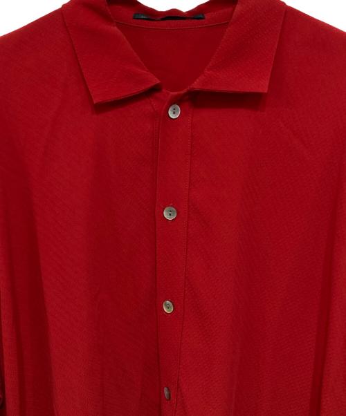 YOHJI YAMAMOTO（ヨウジヤマモト）YOHJI YAMAMOTO (ヨウジヤマモト) 穴あきデザインルーズフィットシャツ レッド サイズ:Sの古着・服飾アイテム