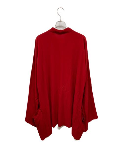 YOHJI YAMAMOTO（ヨウジヤマモト）YOHJI YAMAMOTO (ヨウジヤマモト) 穴あきデザインルーズフィットシャツ レッド サイズ:Sの古着・服飾アイテム