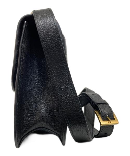 MIU MIU（ミュウミュウ）MIU MIU (ミュウミュウ) MADRAS レザーショルダーバッグ ブラックの古着・服飾アイテム