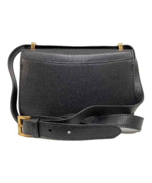 MIU MIU（ミュウミュウ）MIU MIU (ミュウミュウ) MADRAS レザーショルダーバッグ ブラックの古着・服飾アイテム