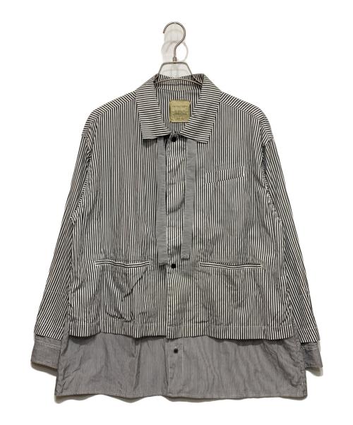 UNITED TOKYO（ユナイテッドトーキョー）UNITED TOKYO (ユナイテッドトーキョー) コットンレイヤードシャツ ホワイト×ブラック サイズ:1の古着・服飾アイテム