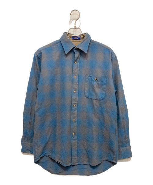 PENDLETON（ペンドルトン）PENDLETON (ペンドルトン) TRAIL SHIRT エルボーパッチオンブレチェックシャツ ブルー サイズ:Mの古着・服飾アイテム