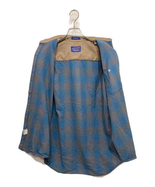 PENDLETON（ペンドルトン）PENDLETON (ペンドルトン) TRAIL SHIRT エルボーパッチオンブレチェックシャツ ブルー サイズ:Mの古着・服飾アイテム