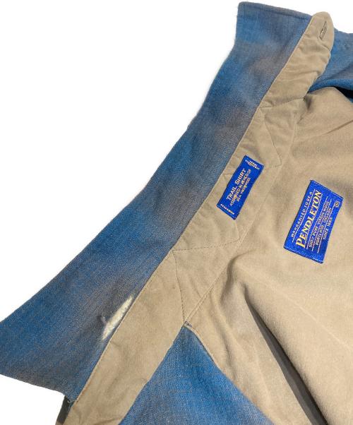 PENDLETON（ペンドルトン）PENDLETON (ペンドルトン) TRAIL SHIRT エルボーパッチオンブレチェックシャツ ブルー サイズ:Mの古着・服飾アイテム