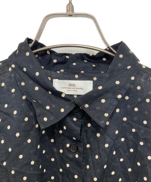 SOIL（ソイル）SOIL (ソイル) インド綿 ドットブラウス ブラック サイズ:1の古着・服飾アイテム