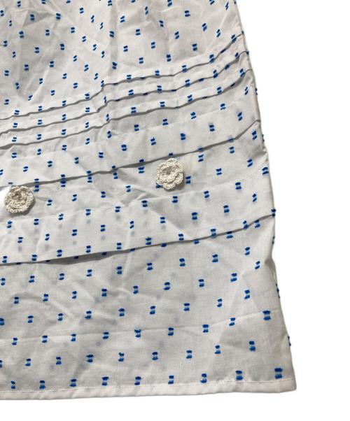 bulle de savon（ビュル デ サボン）bulle de savon (ビュル デ サボン) 総柄ブラウスワンピース ホワイト×ブルー サイズ:FREEの古着・服飾アイテム